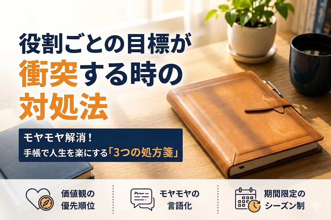 役割ごとの目標が衝突してモヤモヤするときの処方箋。手帳と人生を楽にする「３つの対処法」
